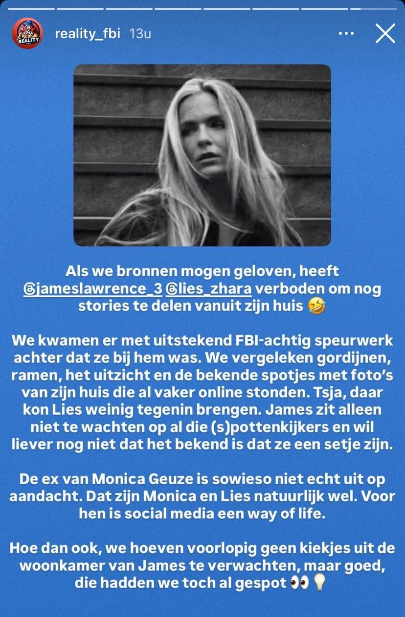 James Lawrence verbiedt Lies Zhara foto's uit zijn huis te delen na relatiebreuk met Monica Geuze — image 4