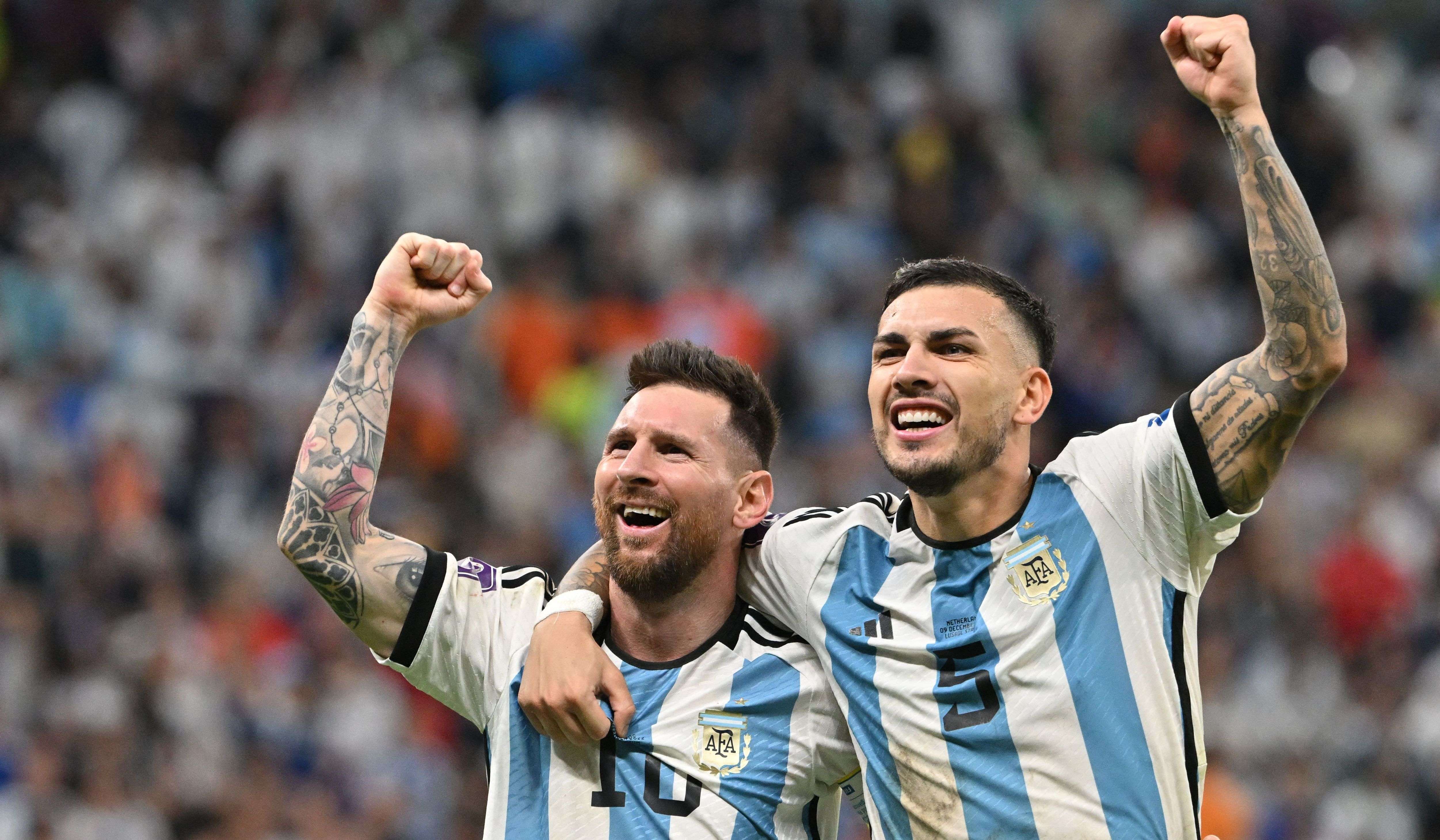 Lionel Messi Leandro Paredes Argentina World Cup 2022