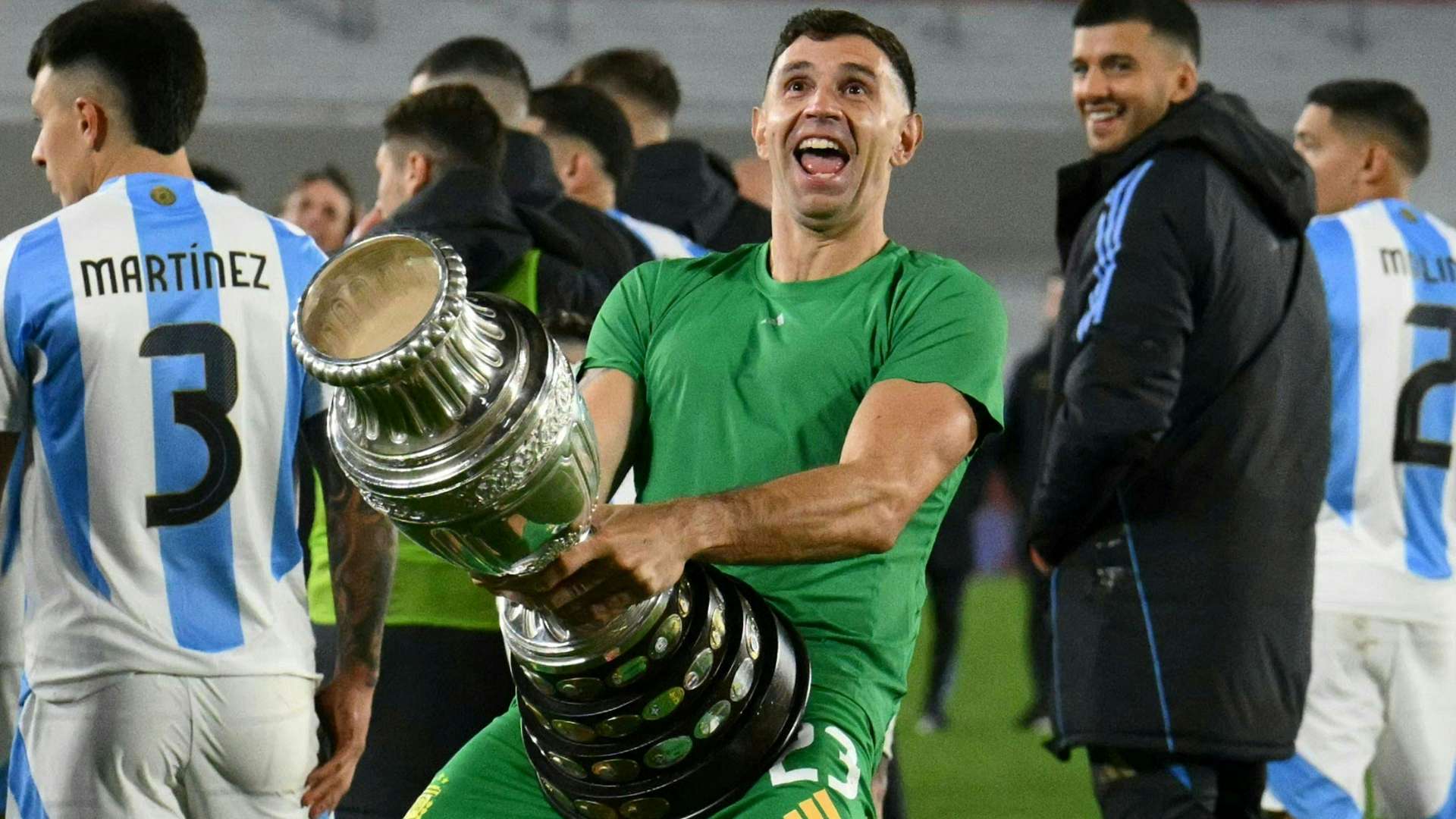 Emi Martinez Copa America trophy celebration