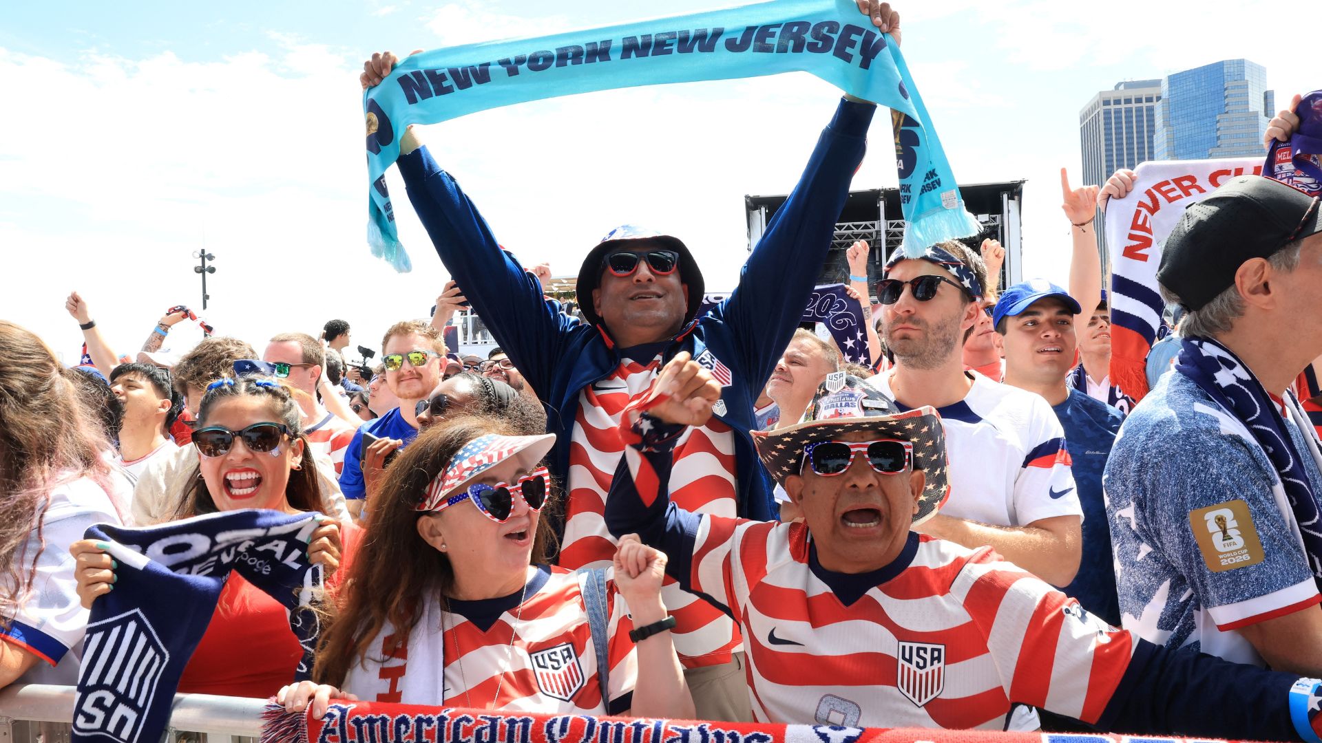 Fans attend the US Men's National Team 2026 World Cup roster announcement in New York on May 26, 2026