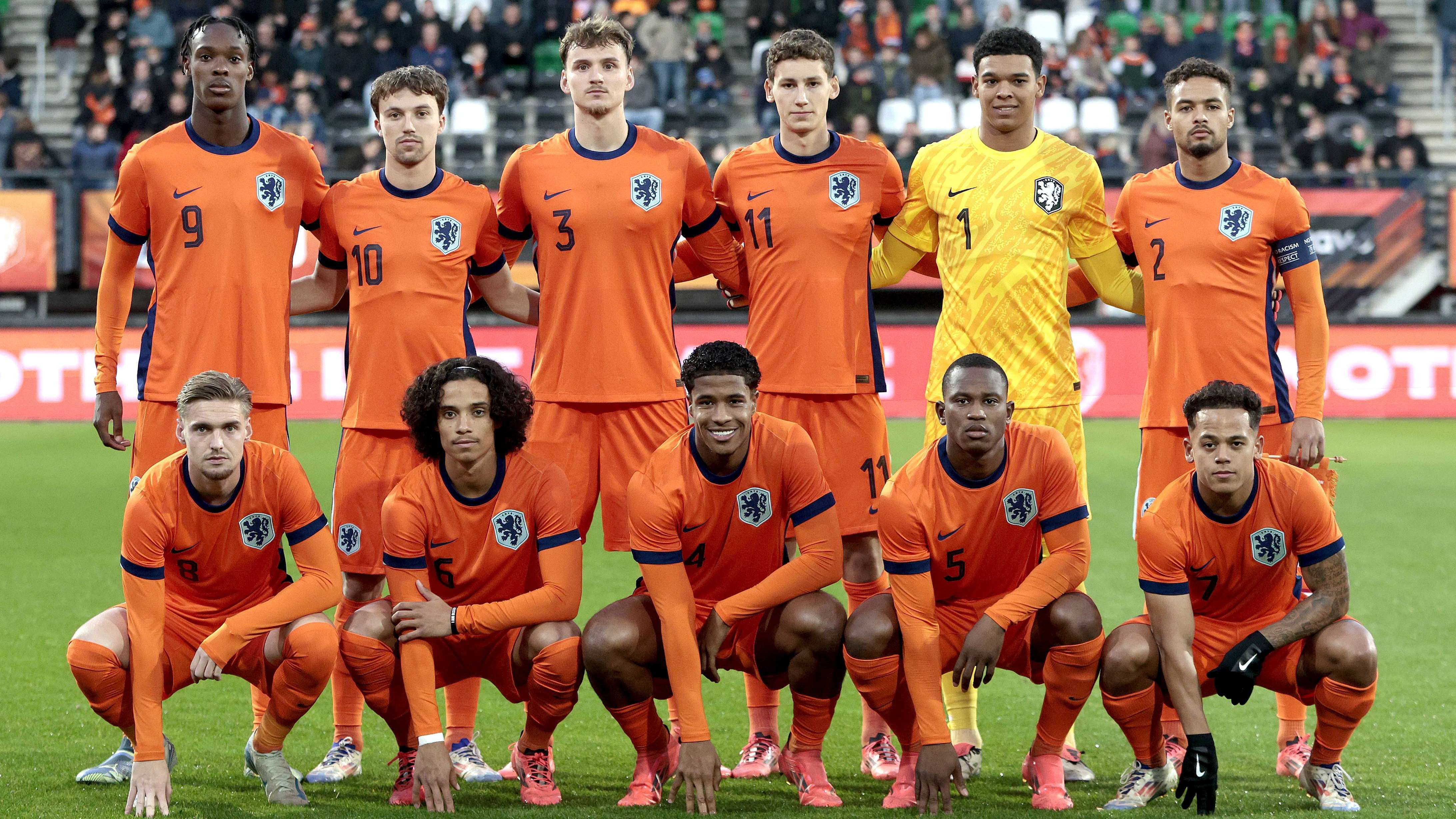 Emmanuel Emegha or Jong Oranje, Youri Regeer or Jong Oranje, Rav van den Berg or Jong Oranje, Ruben van Bommel or Jong Oranje, Jong Oranje goalkeeper Rome Jayden Owusu Oduro, Devyne Rensch or Jong Oranje, Kenneth Taylor or Jong Oranje, Gjivai Zechiel or Jong Oranje, Ryan Flamingo or Jong Oranje, Neraysho Kasanwirjo or Jong Oranje, Million Manhoef or Jong Oranje
