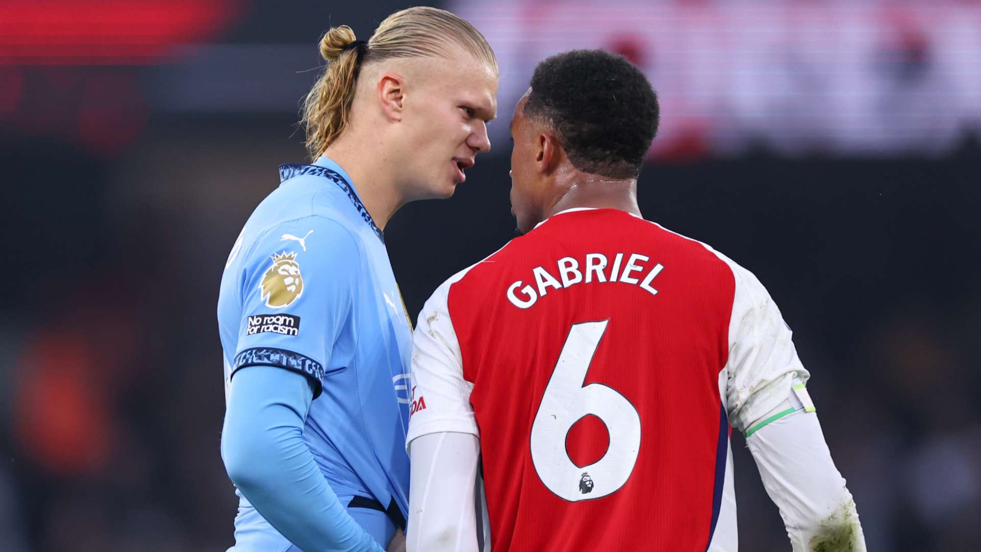 Erling Haaland Gabriel Man City Arsenal 2024-25