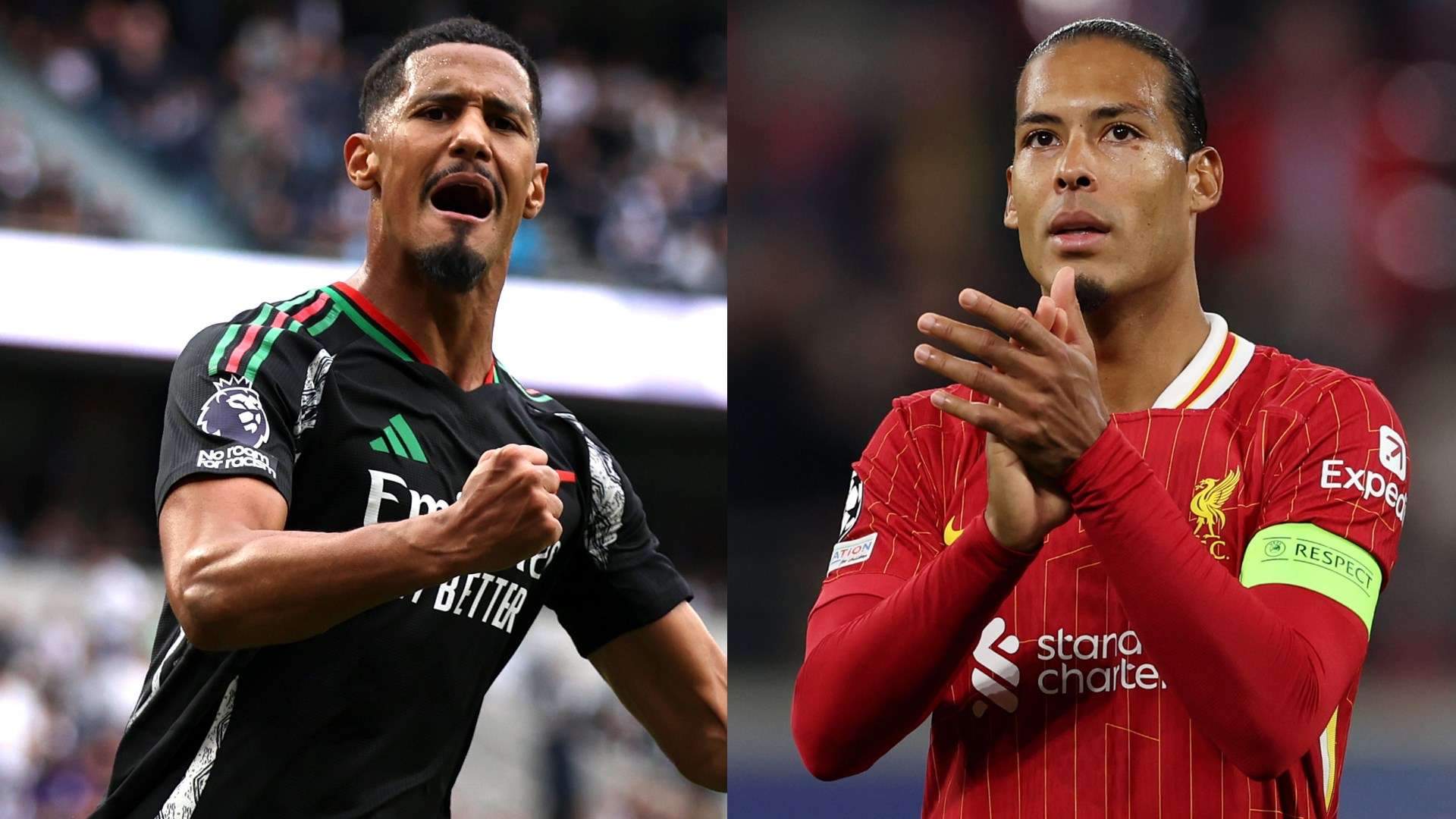 William Saliba Virgil van Dijk Arsenal Liverpool