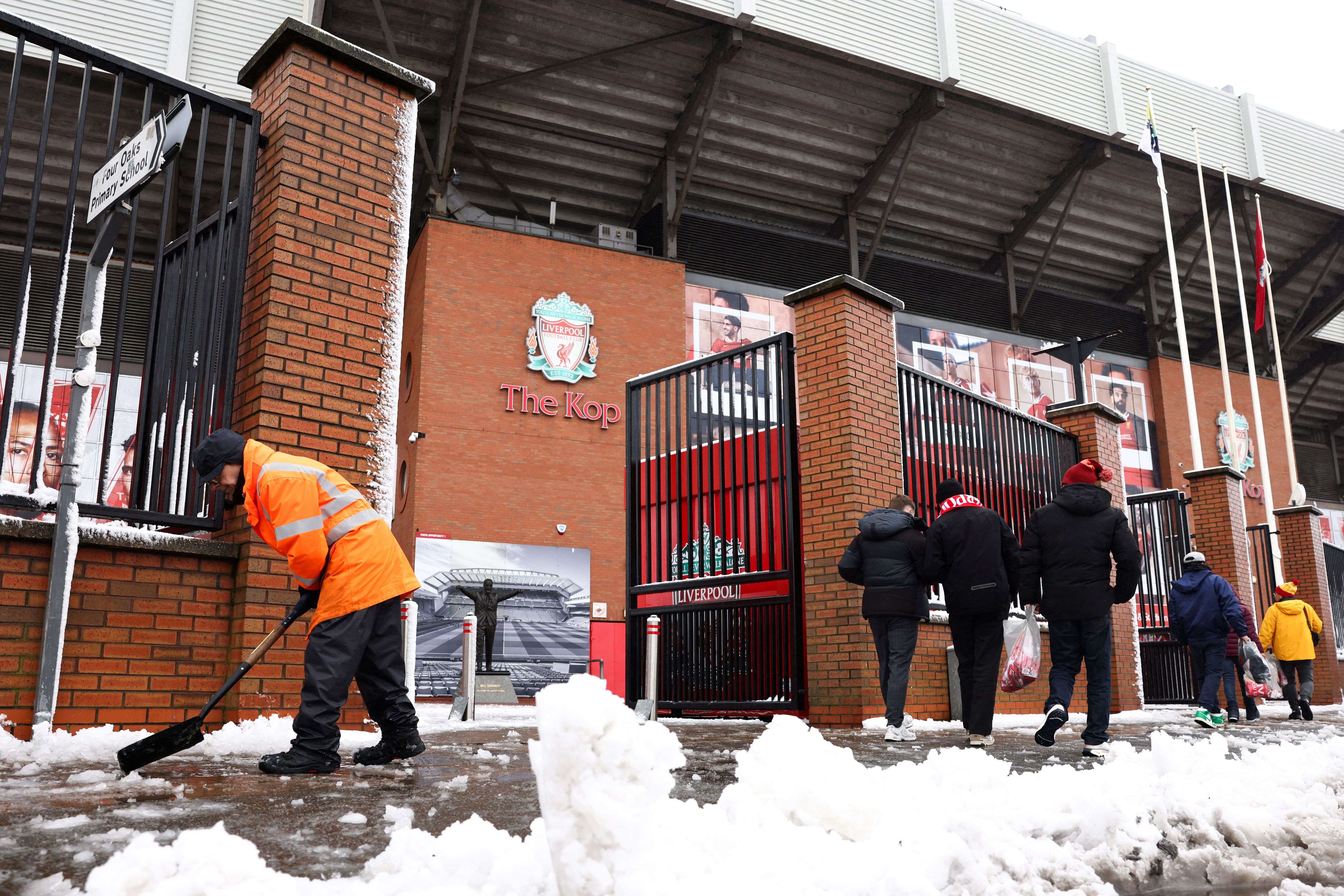 Anfield in the snow