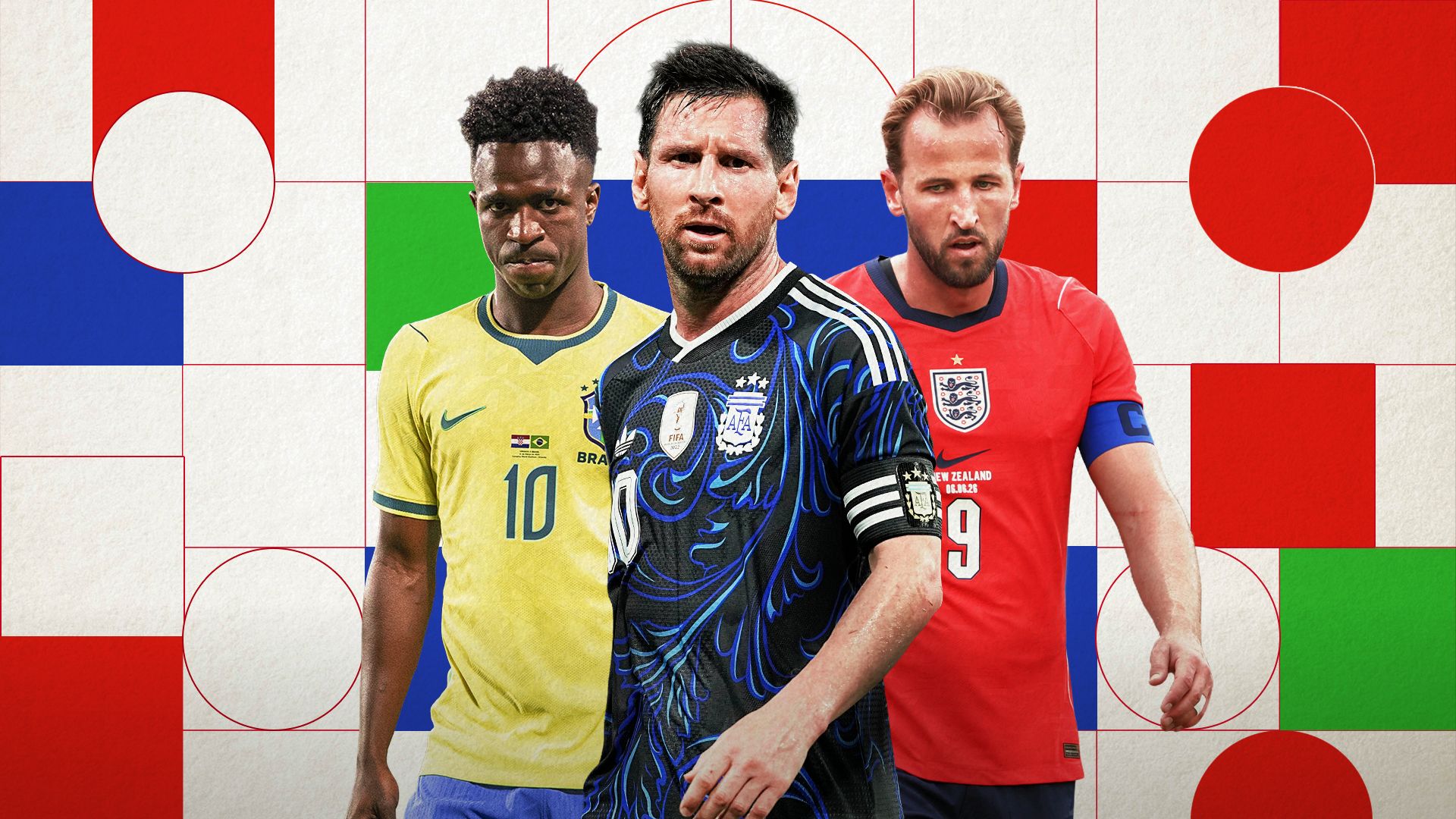 Vinicius Junior, Lionel Messi, Harry Kane