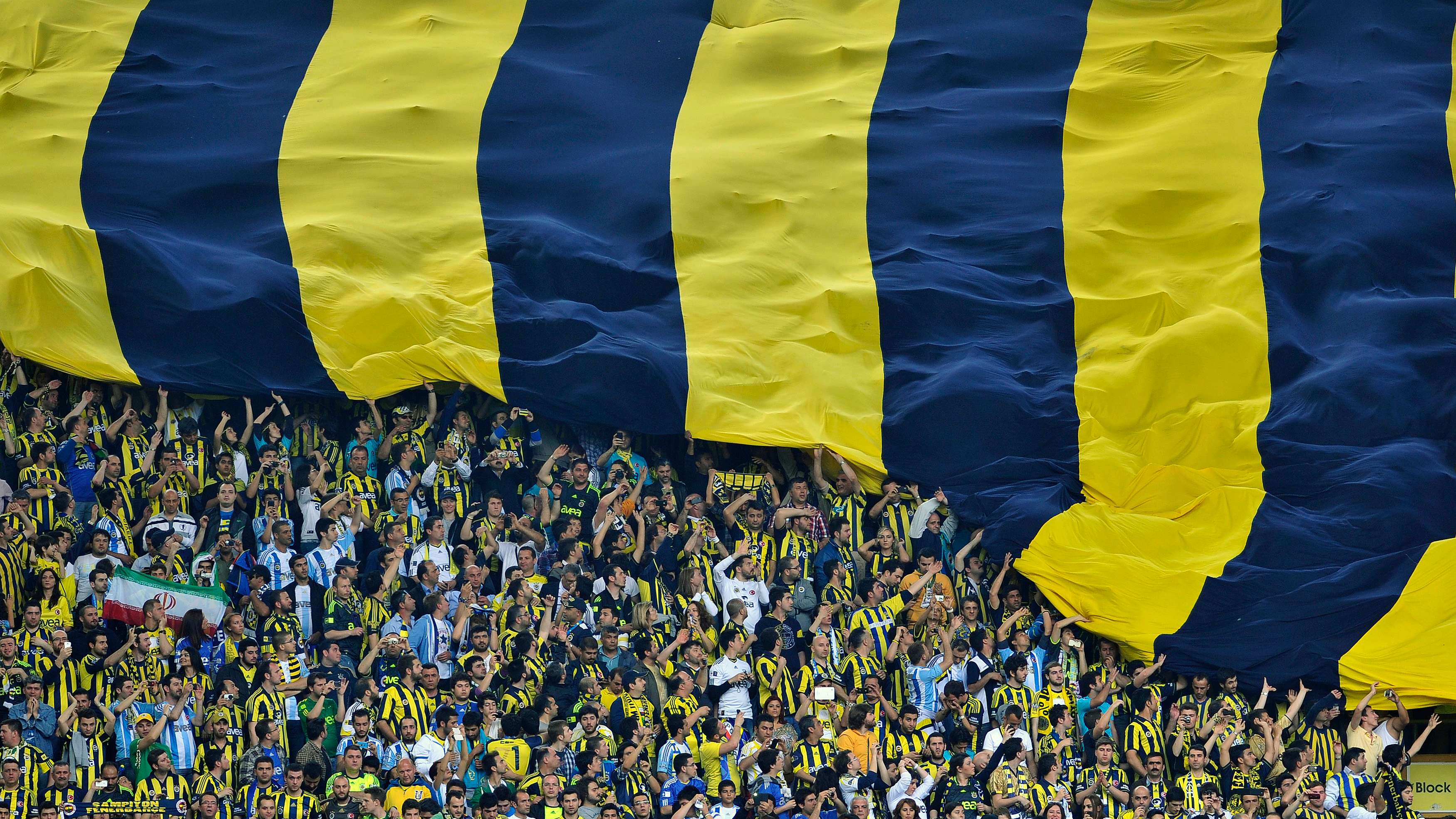 Fenerbahce's supporters unveil a giant f